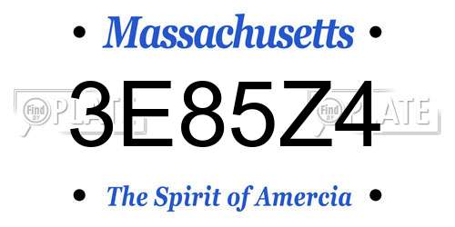 3E85Z4 Massachusetts License Plate