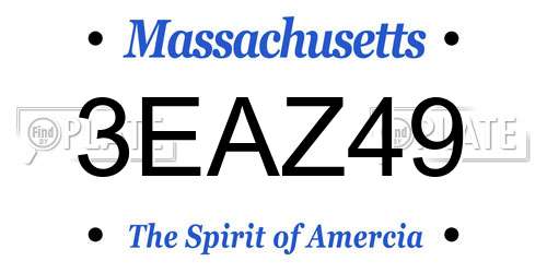 3EAZ49 Massachusetts License Plate