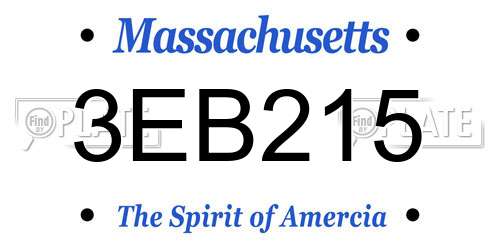 3EB215 Massachusetts License Plate