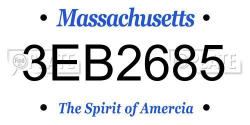 3EB2685 Massachusetts License Plate