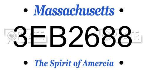 3EB2688 Massachusetts License Plate