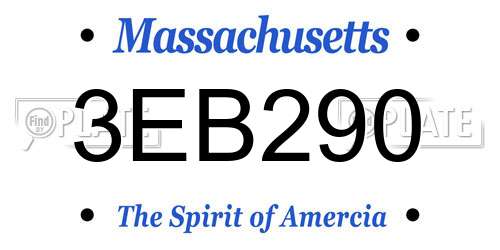 3EB290 Massachusetts License Plate