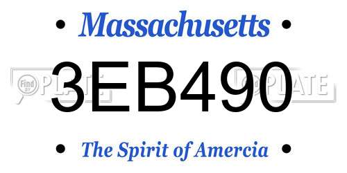 3EB490 Massachusetts License Plate
