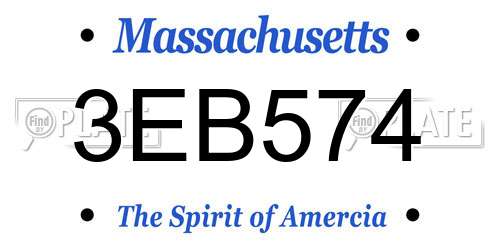 3EB574 Massachusetts License Plate