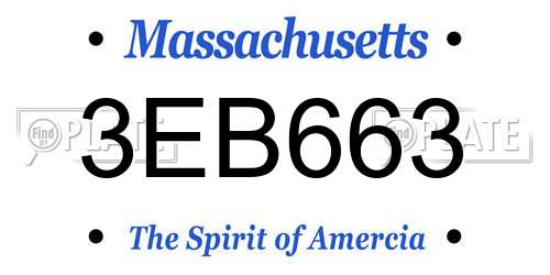 3EB663 Massachusetts License Plate