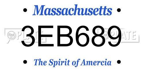 3EB689 Massachusetts License Plate