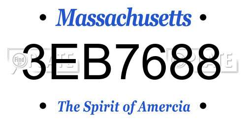 3EB7688 Massachusetts License Plate