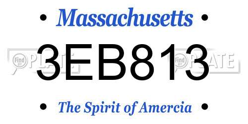 3EB813 Massachusetts License Plate