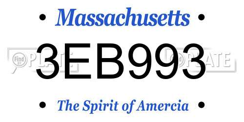 3EB993 Massachusetts License Plate