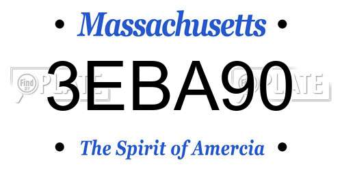 3EBA90 Massachusetts License Plate