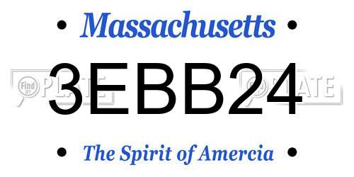 3EBB24 Massachusetts License Plate