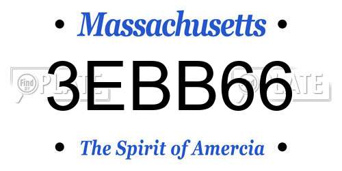 3EBB66 Massachusetts License Plate