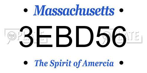 3EBD56 Massachusetts License Plate