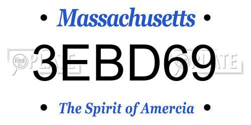 3EBD69 Massachusetts License Plate