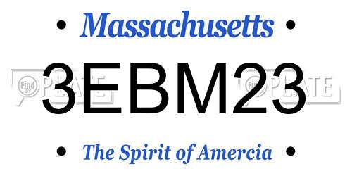 3EBM23 Massachusetts License Plate