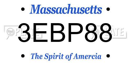 3EBP88 Massachusetts License Plate