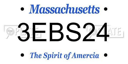 3EBS24 Massachusetts License Plate