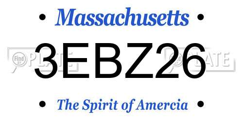 3EBZ26 Massachusetts License Plate