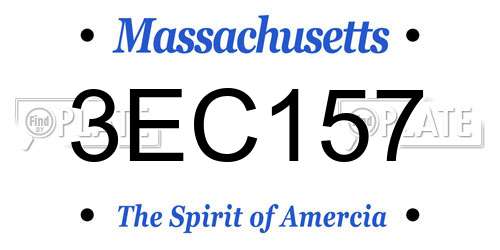 3EC157 Massachusetts License Plate