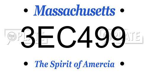 3EC499 Massachusetts License Plate