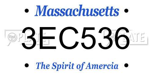 3EC536 Massachusetts License Plate