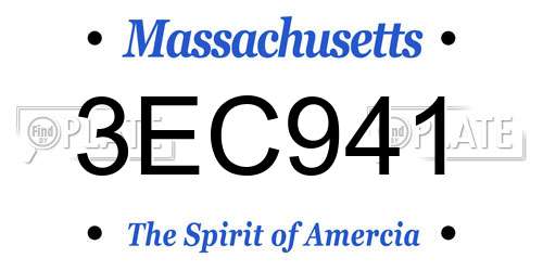 3EC941 Massachusetts License Plate