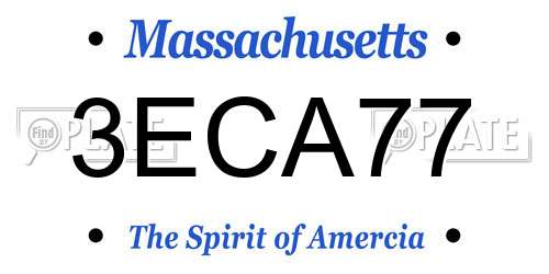 3ECA77 Massachusetts License Plate