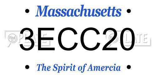 3ECC20 Massachusetts License Plate