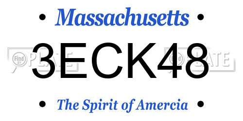 3ECK48 Massachusetts License Plate