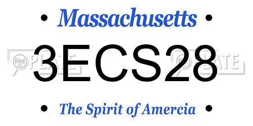 3ECS28 Massachusetts License Plate