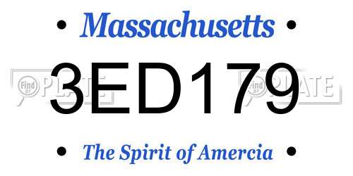 3ED179 Massachusetts License Plate