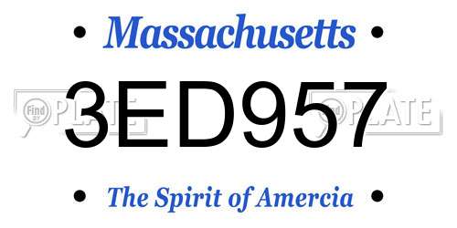 3ED957 Massachusetts License Plate