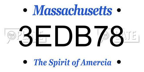 3EDB78 Massachusetts License Plate