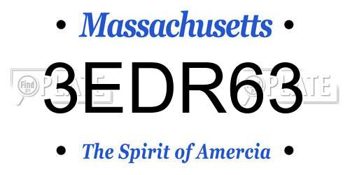 3EDR63 Massachusetts License Plate