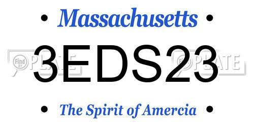 3EDS23 Massachusetts License Plate