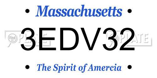 3EDV32 Massachusetts License Plate