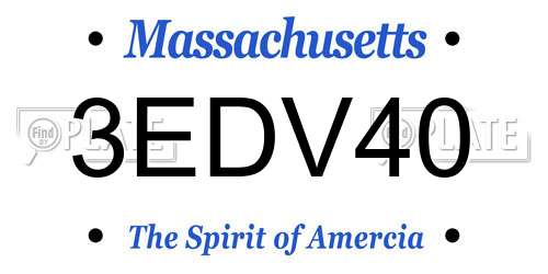 3EDV40 Massachusetts License Plate