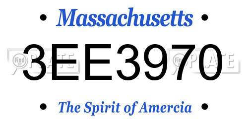 3EE3970 Massachusetts License Plate