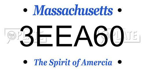 3EEA60 Massachusetts License Plate