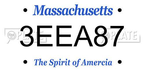 3EEA87 Massachusetts License Plate