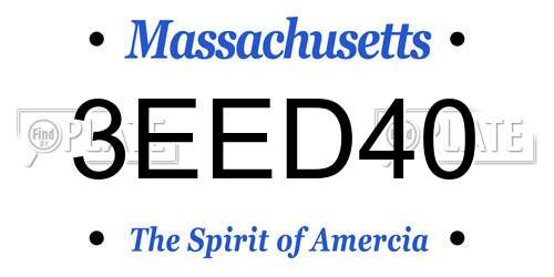 3EED40 Massachusetts License Plate
