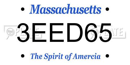 3EED65 Massachusetts License Plate