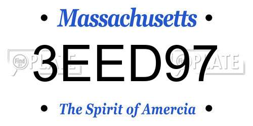 3EED97 Massachusetts License Plate