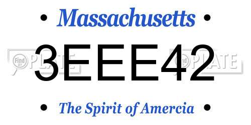 3EEE42 Massachusetts License Plate
