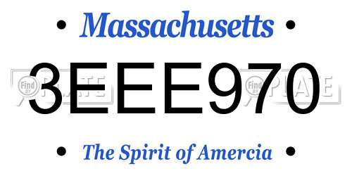 3EEE970 Massachusetts License Plate