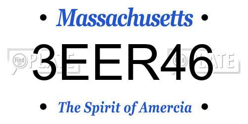 3EER46 Massachusetts License Plate