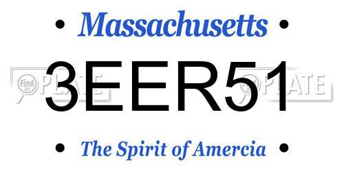 3EER51 Massachusetts License Plate