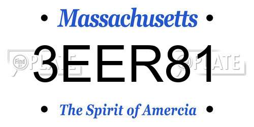3EER81 Massachusetts License Plate