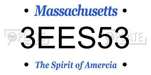 3EES53 Massachusetts License Plate