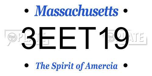 3EET19 Massachusetts License Plate